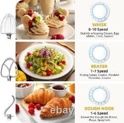 Mélangeur électrique de cuisine inclinable 5,5 QT 10+P avec bol en acier inoxydable