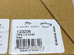 Michael Aram Grand bol en acier inoxydable Calla Lily 10.5 123206 Nouveau