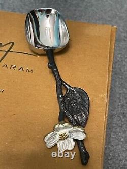 NIB ARAMY MICHAEL ARAM DOGWOOD PETITE COUPE HAUTE AVEC CUILLÈRE EN MÉTAL AVEC FLEUR DE MARGUERITE