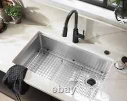 NOUVEAU Évier de cuisine Moen Luxe 33 Station de travail en acier inoxydable à cuve unique GS16120