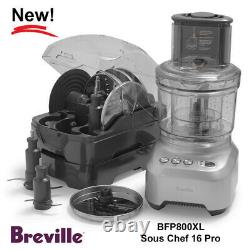 New Breville Bfp800xl Sous Chef 16 Pro Processeur Alimentaire, Acier Inoxydable Brossé