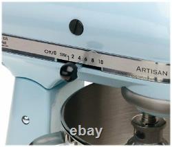 New Kitchenaid Batteur Sur Socle Inclinable De 5 Pintes Ksm150psgb Artisan Glacier Bleu