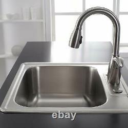 Nouveau Topmount / Undermount Stainless Steel Single Bowl Kitchen Sink Taille Assortie
