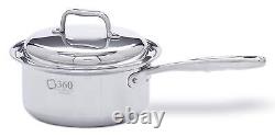 Nouvelle casserole en acier inoxydable 3 quart avec couvercle 360 Cookware