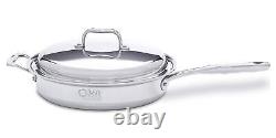 Nouvelle poêle à sauter en acier inoxydable 3,5 litres avec couvercle 360 Cookware