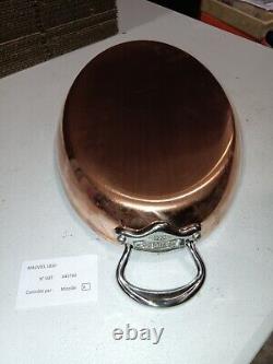 Poêle ovale en cuivre Mauviel M'150S de 1,5 mm avec poignée en acier inoxydable coulé, 13,7 pouces