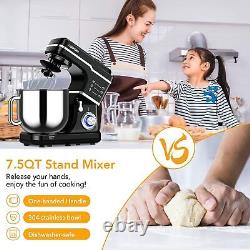 Pro Electric Food Stand Mixer 7.5qt 10 Speed 660w Kitchen Inox Bowl Noir