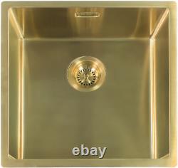 Reginox Miami Stainless Steel Sink Gold Finish Single Bowl 500 X 400 Déchets Gratuits