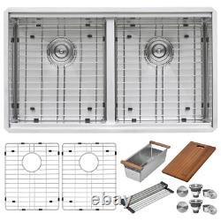 Ruvati Évier de cuisine à double cuve 50/50 avec coins arrondis de 33 pouces - RVH8351