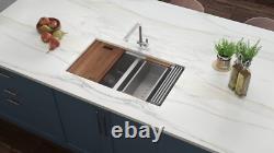 Ruvati Évier de cuisine à double cuve 50/50 avec coins arrondis de 33 pouces - RVH8351