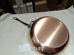 Sauteuse courbée en cuivre Mauviel M'150S de 1,5 mm avec poignée en acier inoxydable moulé, 3,6 litres