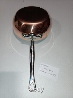 Sauteuse en cuivre Mauviel M'150S de 1,5 mm avec couvercle et manche en acier inoxydable moulé, 1,2 litre