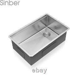 Sinber 30 Undermount 16 Gauge Cuve Simple En Acier Inoxydable Évier De Cuisine