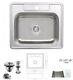 Top Mount Drop In Stainless Steel Single Bowl Kitchen Sink 25 X 22 X 8 1hole
