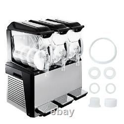 Vevor Slush Machine Surgelée Machine À Boire 3x10l Mélange À 360° Pour Juice Tea 1250w